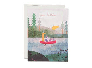 Four Canoe Birthday - Greeting Card