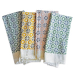 Mixed Woodblock Chicory Napkins (Set of 4)