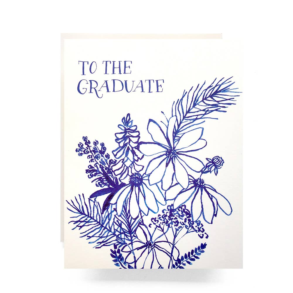 Indigo Wildflowers Graduate - Greeting Card