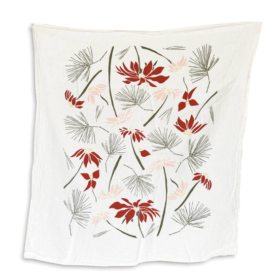 Poinsettia & Pine Towel