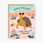 Happy Birthday Hope You Live Forever Tortoise Turtle Card
