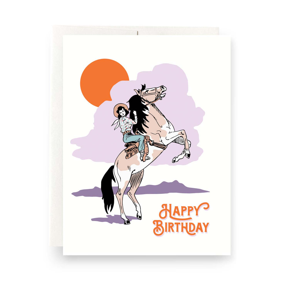 Cowgirl Happy Birthday Greeting Card
